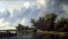 212/ruisdael, salomon van - a river landscape with fishermen
